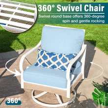 Sophia&William 4 Piece Patio Conversation Set Outdoor Furniture Sofa Set with Swivel Chair