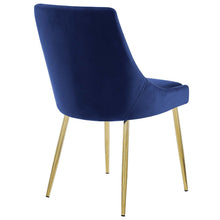 Modway Viscount Performance Velvet Dining Chairs - Set of 2 in Gold Navy