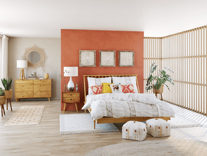 Desert Fields Sonoma 6-Drawer Solid Wood Dresser, Caramel
