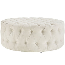 Modway Amour Upholstered Fabric Ottoman in Beige