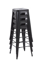 Howard 30inch Stackable Metal Barstool, Set of 4, Black Color, Backless Style, Full Assembled Stools