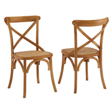 Modway Gear Dining Side Chair Set of 2 in Walnut