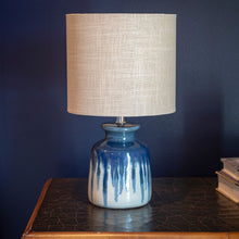 Better Homes & Gardens Ceramic Table Lamp, Ombre Blue Drip Glaze Finish