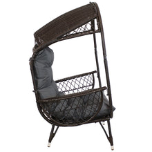 Sunnydaze Shaded Comfort Wicker Outdoor Egg Chair with Legs - 56.5