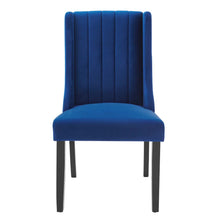 Modway Renew Parsons Performance Velvet Dining Side Chairs - Set of 2 in Navy