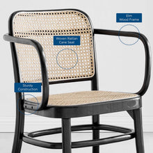 Modway Winona Wood Dining Chair Set of 2 in Black