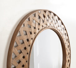 Kate and Laurel Nubury Woven Framed Wall Mirror, Natural 28