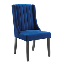 Modway Renew Parsons Performance Velvet Dining Side Chairs - Set of 2 in Navy