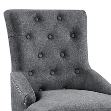 Alden Design Modern Upholstered Fabric Tufted Dining Chairs, Set of 2, Gray