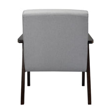 Gymax Fabric Armchair Wooden Upholstered Accent Chair Home Office Light Gray