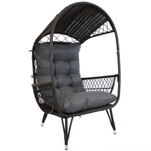 Sunnydaze Shaded Comfort Wicker Outdoor Egg Chair with Legs - 56.5
