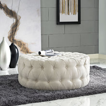 Modway Amour Upholstered Fabric Ottoman in Beige