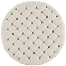 Modway Amour Upholstered Fabric Ottoman in Beige