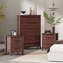 Noble House Hysham 3 Piece Dresser and Nightstand Set, Walnut
