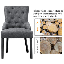 Alden Design Modern Upholstered Fabric Tufted Dining Chairs, Set of 2, Gray