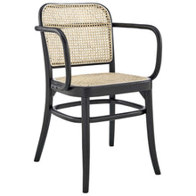 Modway Winona Wood Dining Chair Set of 2 in Black