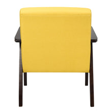 Gymax Fabric Armchair Wooden Upholstered Accent Chair Home Office Yellow