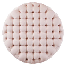 Amour Tufted Button Large Round Performance Velvet Ottoman-EEI-5469
