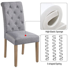 Alden Design Tufted Upholstered High Back Parson Dining Chair, Set of 2, Gray
