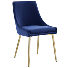 Modway Viscount Performance Velvet Dining Chairs - Set of 2 in Gold Navy