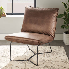 Better Homes & Gardens Pillow Lounge, Accent Chair, Brown Faux Leather Upholstery