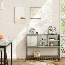Bestier 44-inch Kitchen Sideboard Storage Cabinet with Drawers and Open Shelf Grey