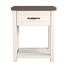Lancaster Farmhouse Oak Top 1 Drawer Nightstand, Set of 2, Ivory