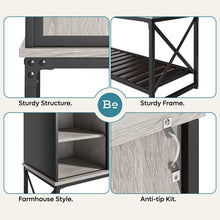 Bestier 44-inch Kitchen Sideboard Storage Cabinet with Drawers and Open Shelf Grey