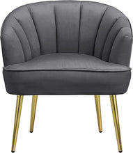 Morden Fort Velvet Barrel Club Chair Accent Armchair with Golden Legs , White