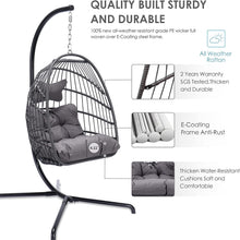 Radiata Foldable Wicker Rattan Hanging Egg Chair with Stand