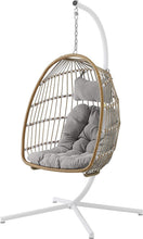 Walker Edison Carmel Modern Rattan Hanging Egg Swing Chair