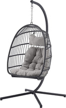 Walker Edison Carmel Modern Rattan Hanging Egg Swing Chair