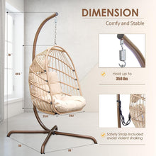 Radiata Foldable Wicker Rattan Hanging Egg Chair with Stand
