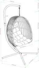 Walker Edison Carmel Modern Rattan Hanging Egg Swing Chair