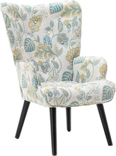 Dolonm Velvet Accent Chair Modern Tufted Button Wingback Vanity Chair with Arms Upholstered Tall Back Desk Chair with Solid Wood Legs for Living Room Bedroom Waiting Room(Teal)
