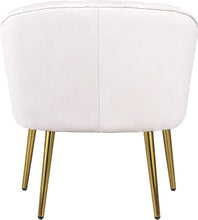 Morden Fort Velvet Barrel Club Chair Accent Armchair with Golden Legs , White