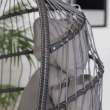 Walker Edison Carmel Modern Rattan Hanging Egg Swing Chair