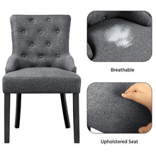 Alden Design Modern Upholstered Fabric Tufted Dining Chairs, Set of 2, Gray