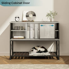 Bestier 44-inch Kitchen Sideboard Storage Cabinet with Drawers and Open Shelf Grey