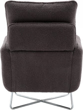 Merax Espresso Modern Comfortable Upholstered Accent Chair with Lumbar Cushion,Teddy Velvet Reading Armchair