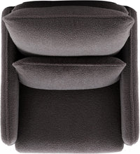 Merax Espresso Modern Comfortable Upholstered Accent Chair with Lumbar Cushion,Teddy Velvet Reading Armchair