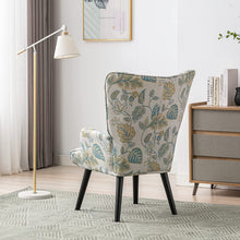 Dolonm Velvet Accent Chair Modern Tufted Button Wingback Vanity Chair with Arms Upholstered Tall Back Desk Chair with Solid Wood Legs for Living Room Bedroom Waiting Room(Teal)
