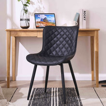 Kidol & Shellder Dining Chairs Set of 2 Black Living Room Chairs PU Upholstered Desk Chair,Loads Up to 300lbs,3 Mins Quick Assembly