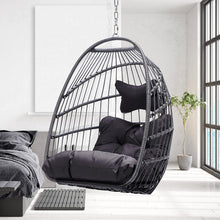Radiata Foldable Wicker Rattan Hanging Egg Chair with Stand