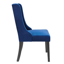 Modway Renew Parsons Performance Velvet Dining Side Chairs - Set of 2 in Navy