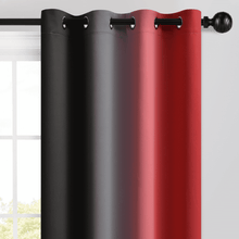 Yakamok Grommet Red and Black Ombre Room Darkening Curtains for Living Room/ Bedroom,2 Panels, 52x84 inches