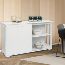 Ktaxon Storage Sideboard Buffet Cabinet, with 2 Sliding Doors Wine Shelf White