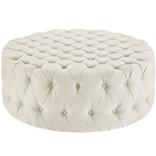 Modway Amour Upholstered Fabric Ottoman in Beige