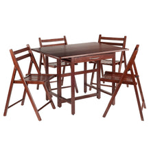 Winsome Wood Taylor 5-Pc Drop Leaf Dining Table with 4 Foldable Chairs, Walnut