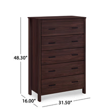 Noble House Hysham 3 Piece Dresser and Nightstand Set, Walnut